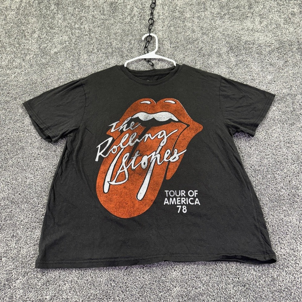 The Rolling Stones Shirt Womens 1X Black Tour Of America 78 Graphic Tee Rock